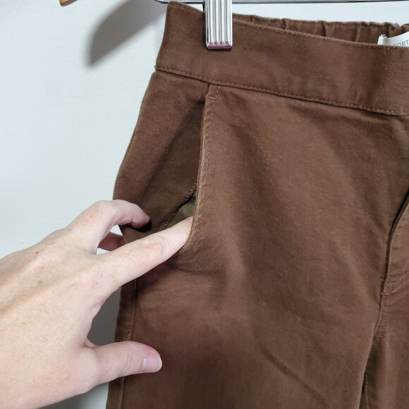 OAK + FORT Cropped Length Twill Wide Leg Pants Culottes Brown Womens Small x 25" - Picture 3 of 14